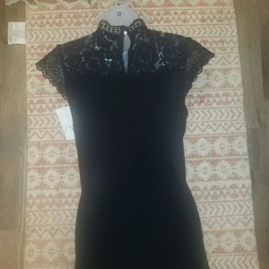 Zara black lace detail dress